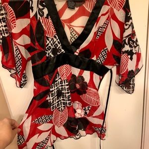 Rampage floral see thru top